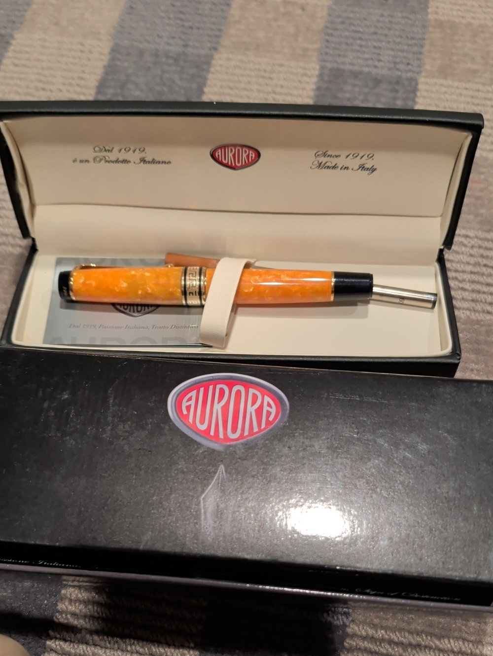 Vintage DuPont Aurora Orange Marbled Pen